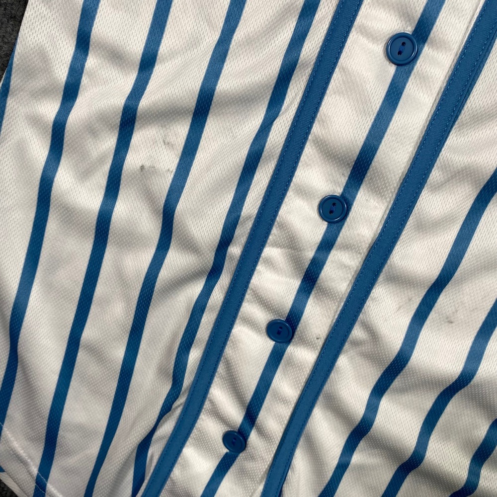 Ford Mustang Baseball Jersey White Blue Pinstripe 64 Juniors XS J4434FRD1329 - Picture 5 of 8